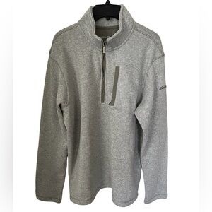 Eddie Bauer Men’s Quarter Zip Long Sleeve Pullover Size XL Chest Zip Pocket Grey